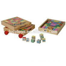 Los niños de madera educativa alfabeto bloquea juguete
